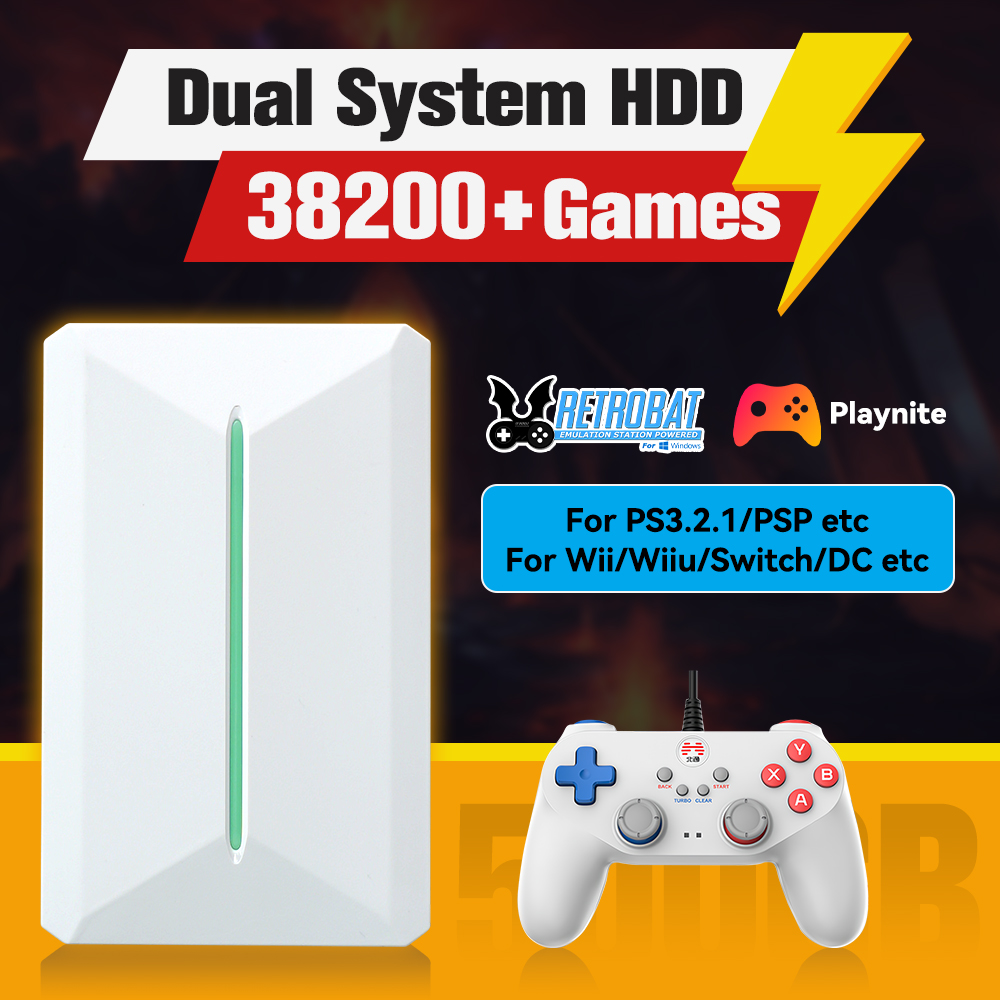 Retro Gaming Emulator - Retrobat＆Playnite System HDD Retro Game Console