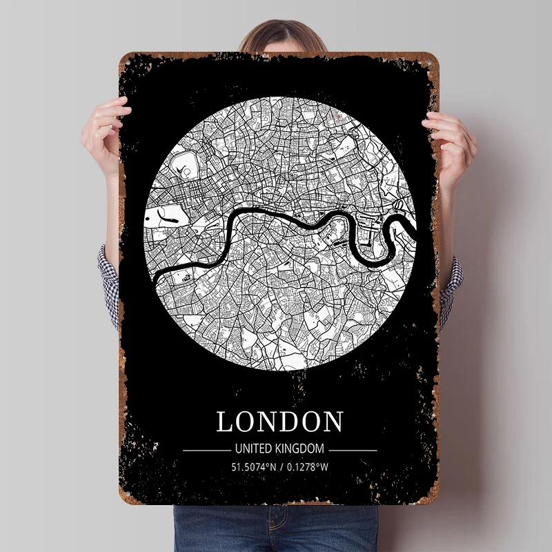 London City Map Tin Plaque Pos - Retro Gaming In London review and price