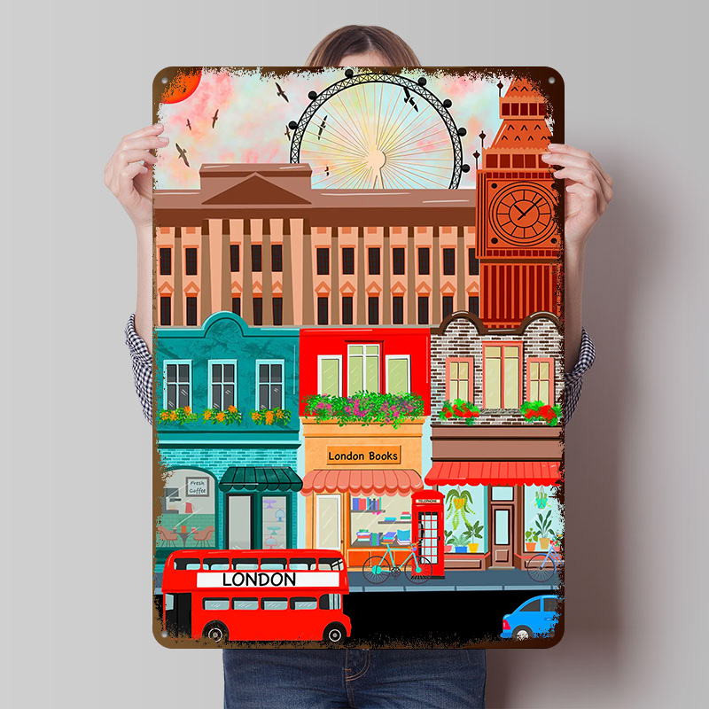 London Travel Tinplate Poster  - Retro Gaming In London review and price