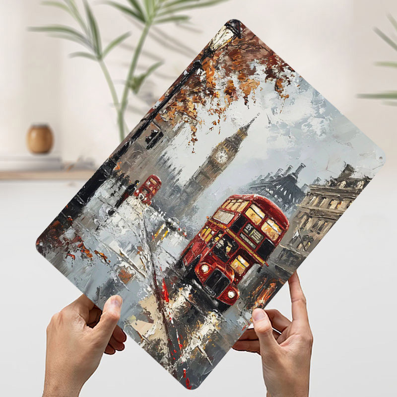 London Bus Charm Metal Poster  - Retro Gaming In London review and price
