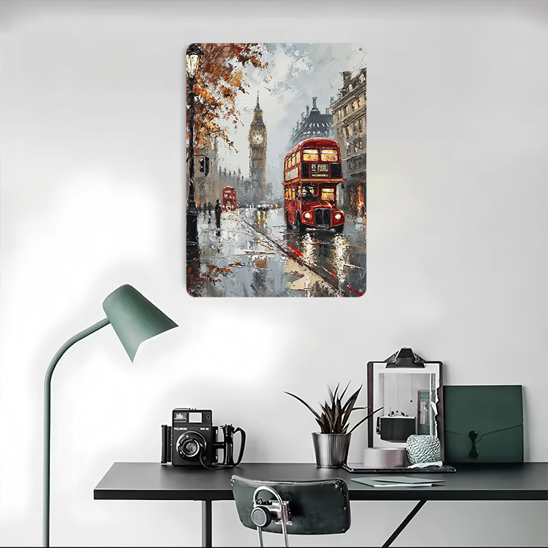 London Bus Charm Metal Poster  - Retro Gaming In London review and price